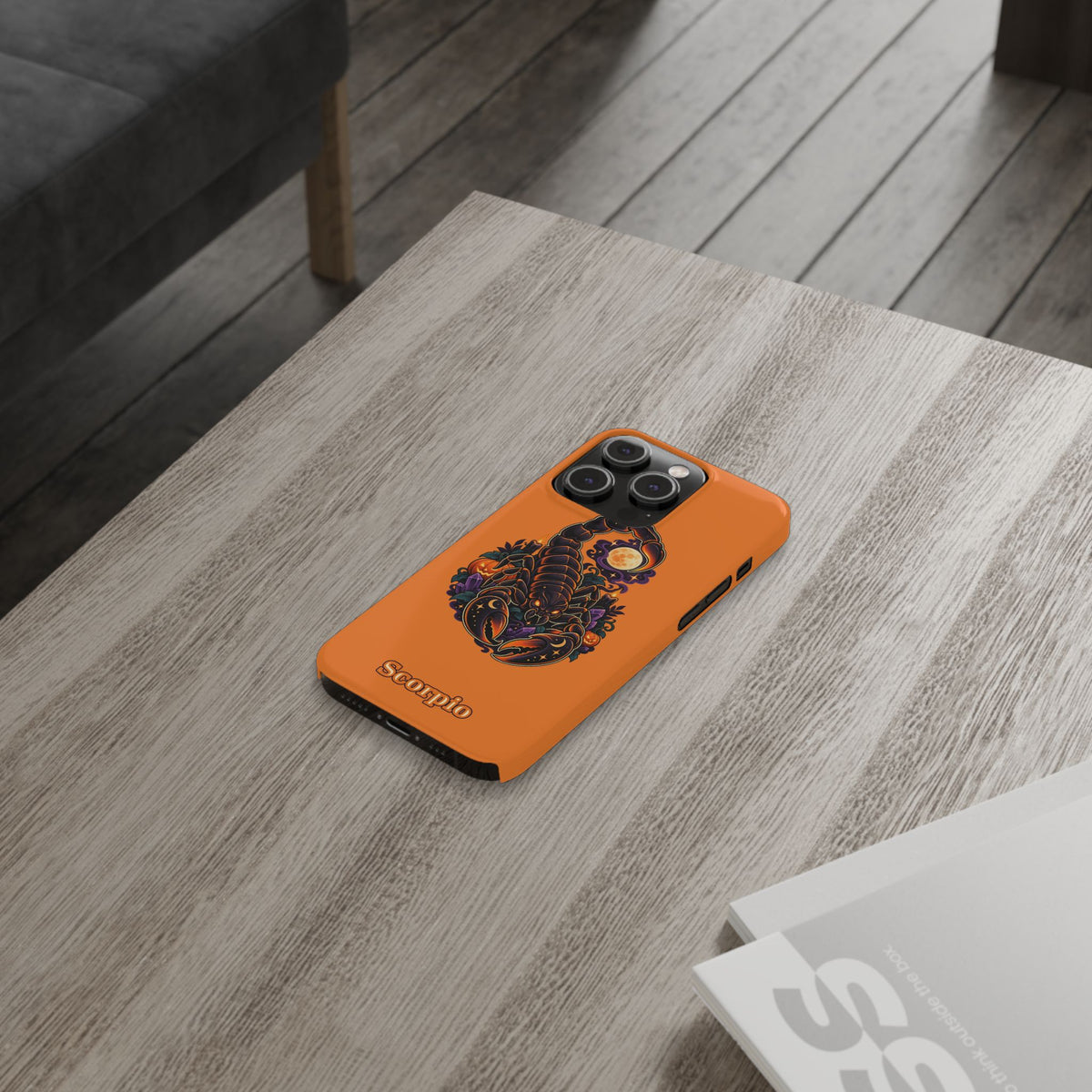 Scorpio Slim Phone Case – Halloween Orange Scorpion Zodiac Design