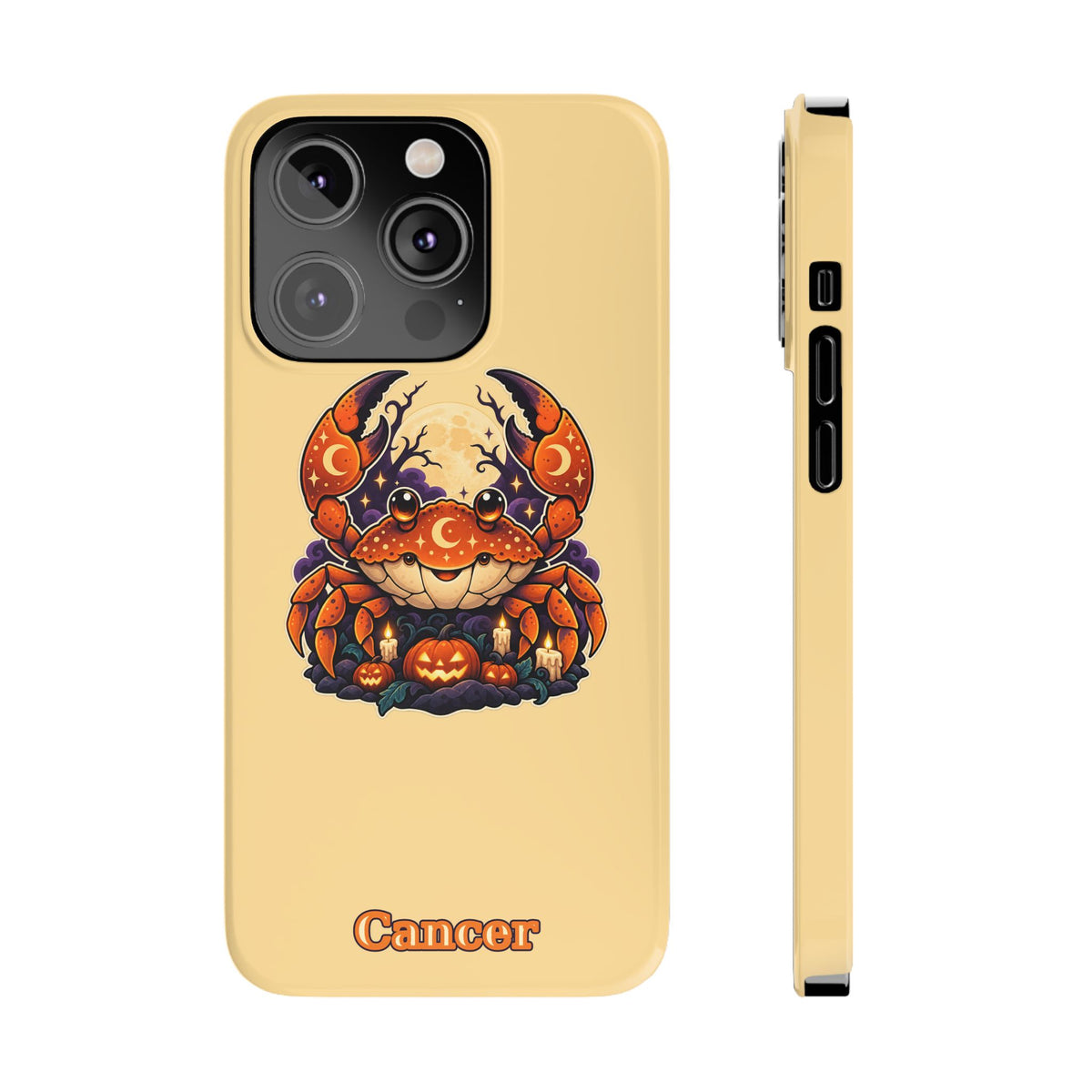 Cancer Zodiac Slim Phone Case — Halloween Pumpkin Crab