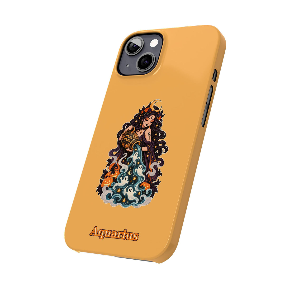 Aquarius Zodiac Slim Phone Case — Water-Bearer Halloween Astrology Design