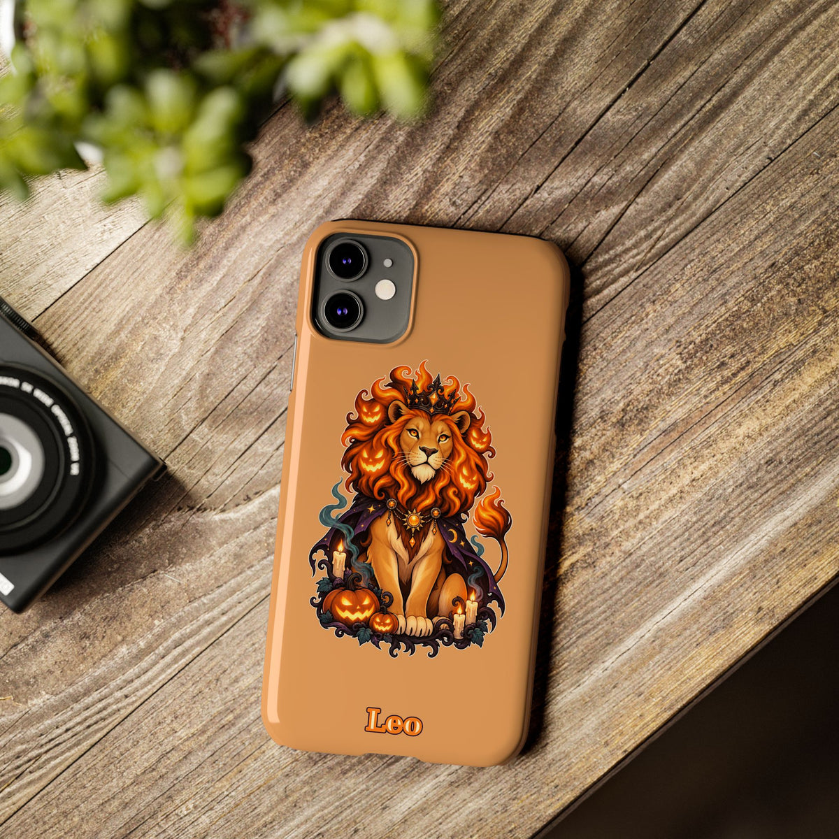 Leo Zodiac Slim Phone Case — Halloween Lion Astrology Design