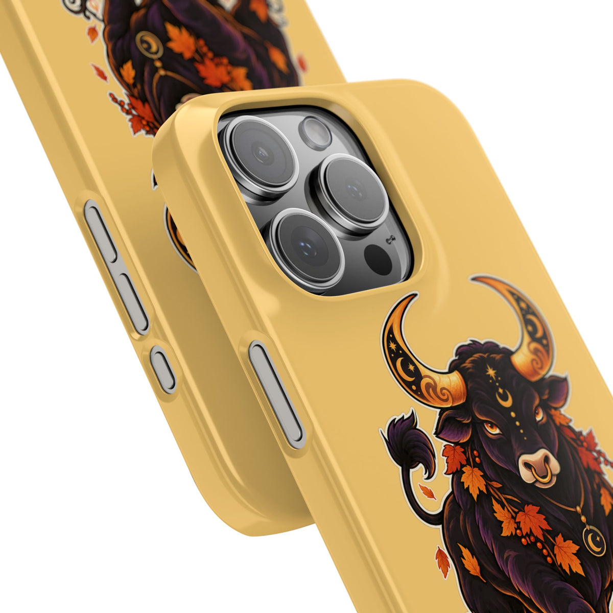 Taurus Slim Phone Case — Autumn Halloween Zodiac Bull Design