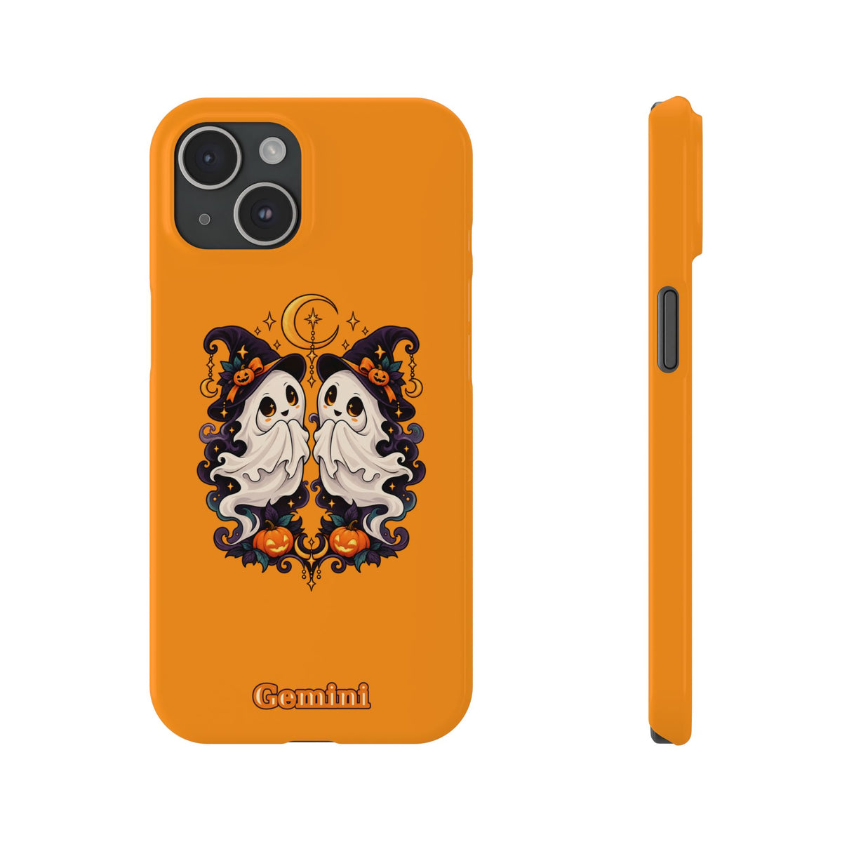 Gemini Halloween Slim Phone Case — Cute Twin Ghost Zodiac Design
