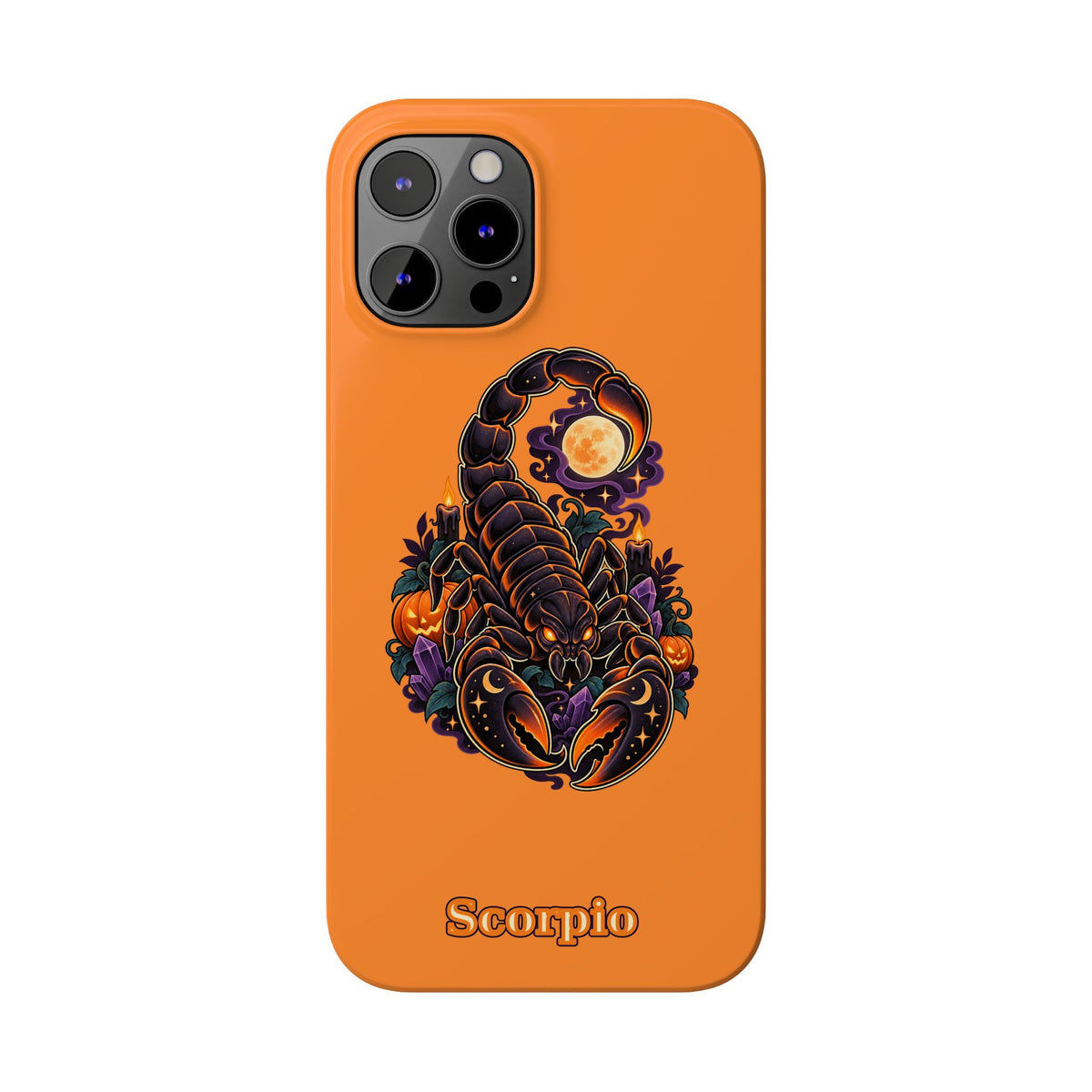 Scorpio Halloween Slim Phone Case — Orange Zodiac Scorpion Design