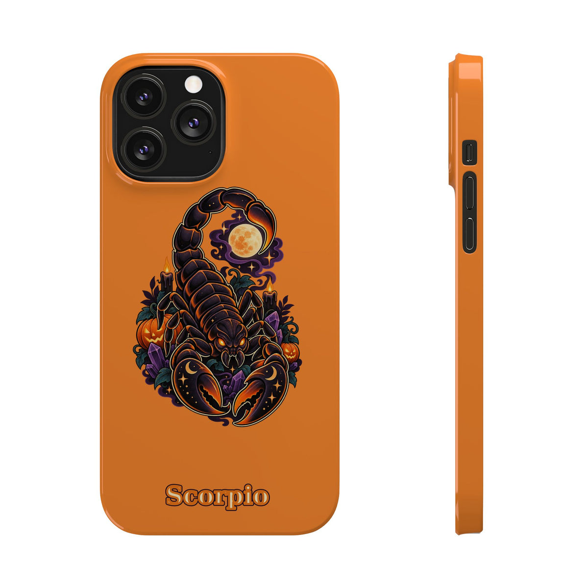 Scorpio Halloween Slim Phone Case — Orange Zodiac Scorpion Design