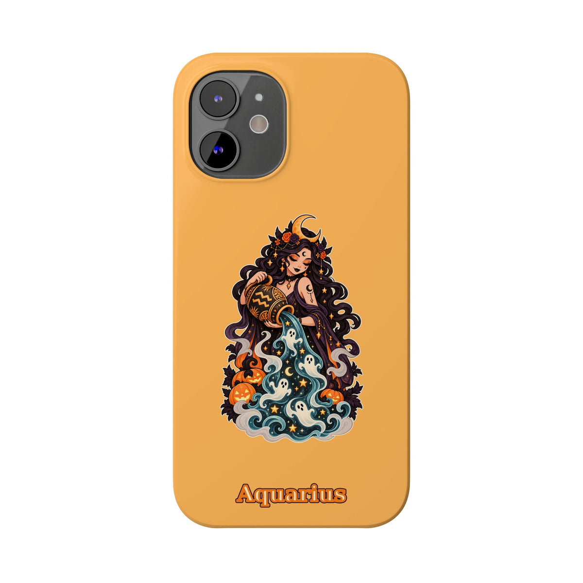 Aquarius Zodiac Slim Phone Case — Water-Bearer Halloween Astrology Design