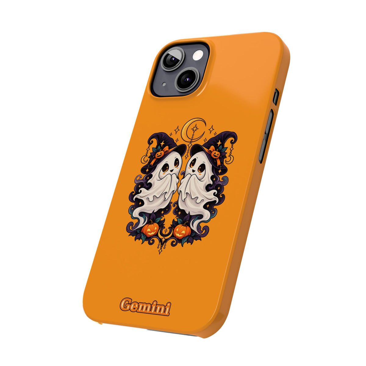 Gemini Halloween Slim Phone Case — Cute Twin Ghost Zodiac Design