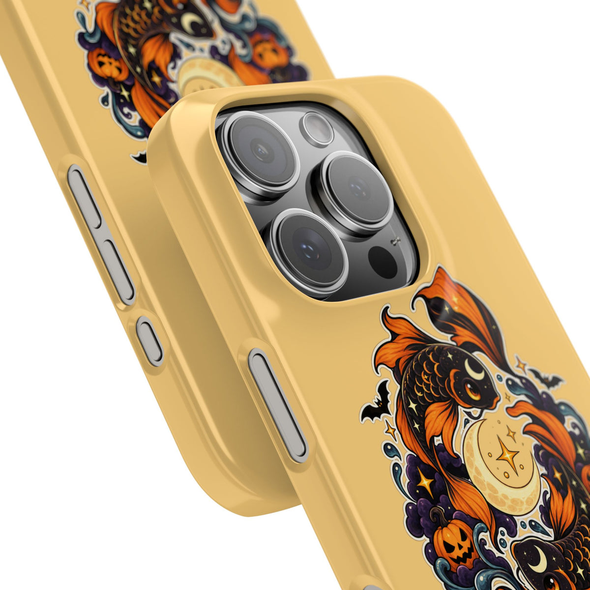 Pisces Koi Moon Slim Phone Case — Halloween Zodiac Fish Design
