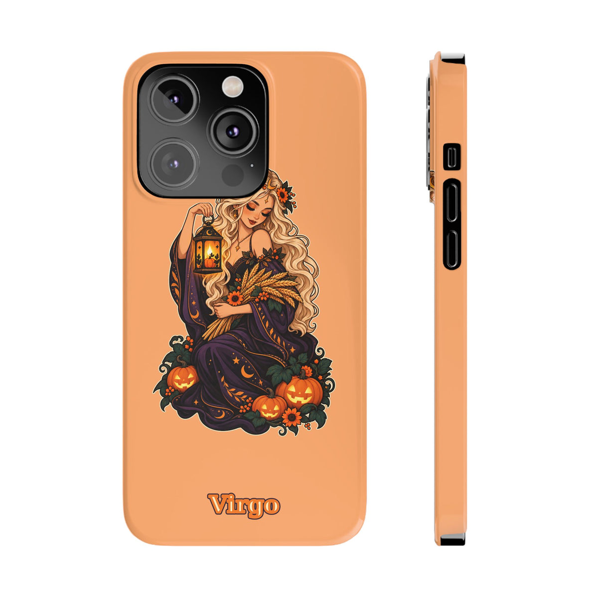 Virgo Zodiac Slim Phone Case — Autumn Harvest Witch Design