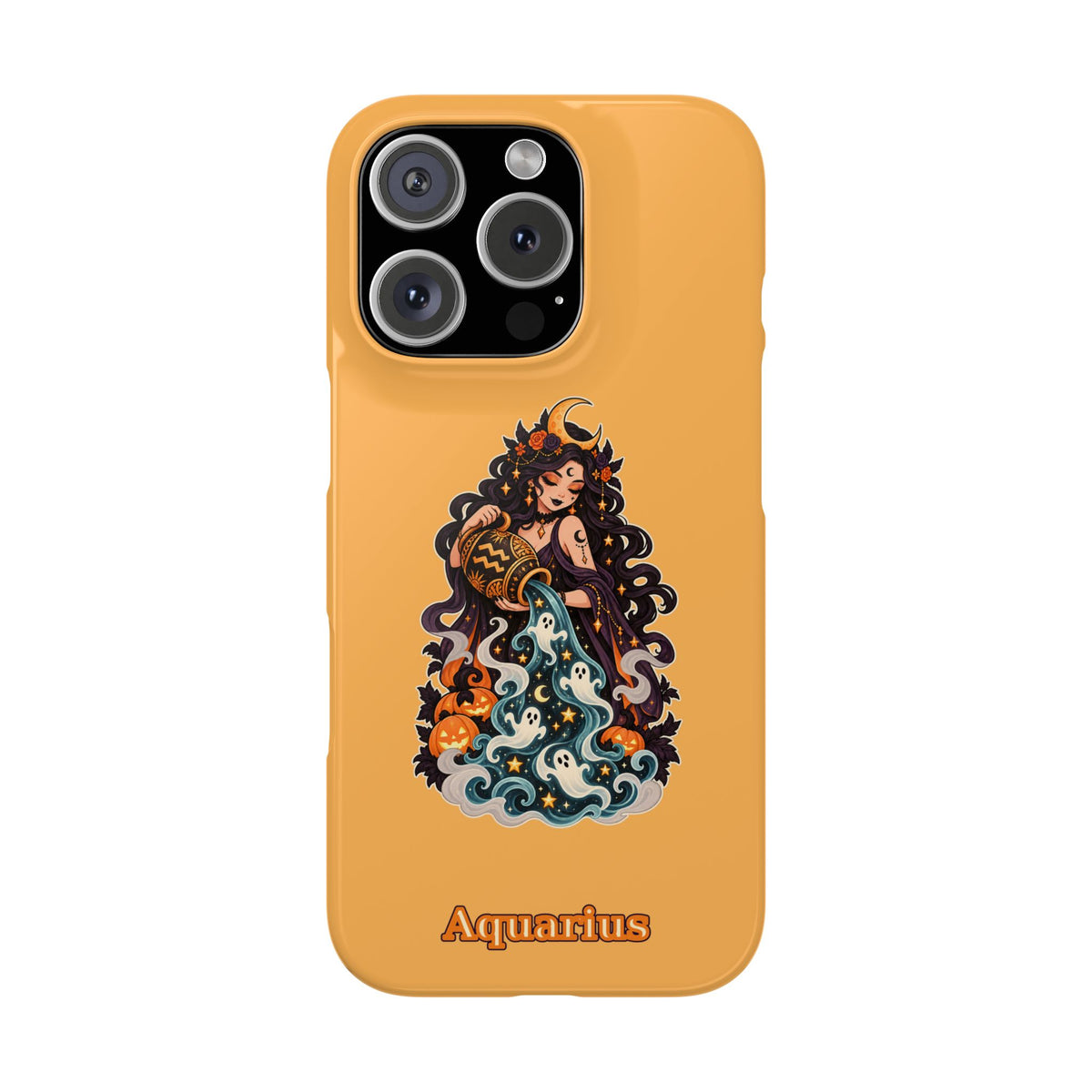 Aquarius Zodiac Slim Phone Case — Water-Bearer Halloween Astrology Design