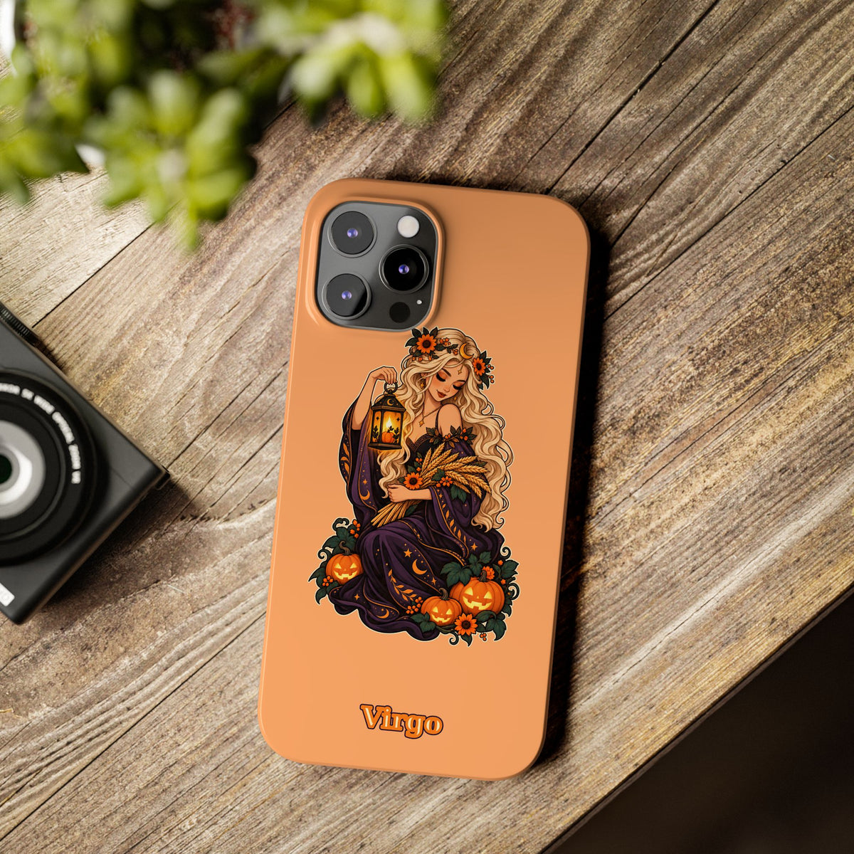 Virgo Zodiac Slim Phone Case — Autumn Harvest Witch Design