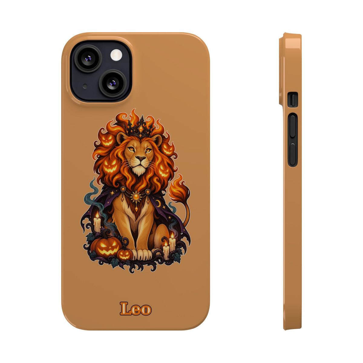 Leo Zodiac Slim Phone Case — Halloween Lion Astrology Design