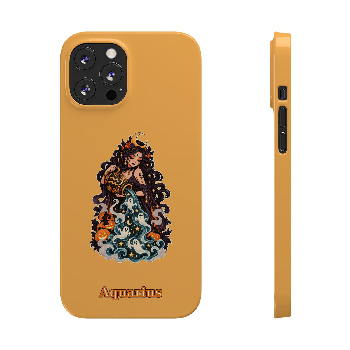 Aquarius Zodiac Slim Phone Case — Water-Bearer Halloween Astrology Design