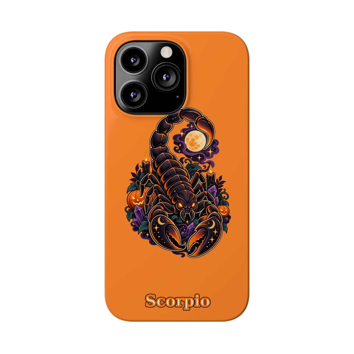 Scorpio Slim Phone Case – Halloween Orange Scorpion Zodiac Design