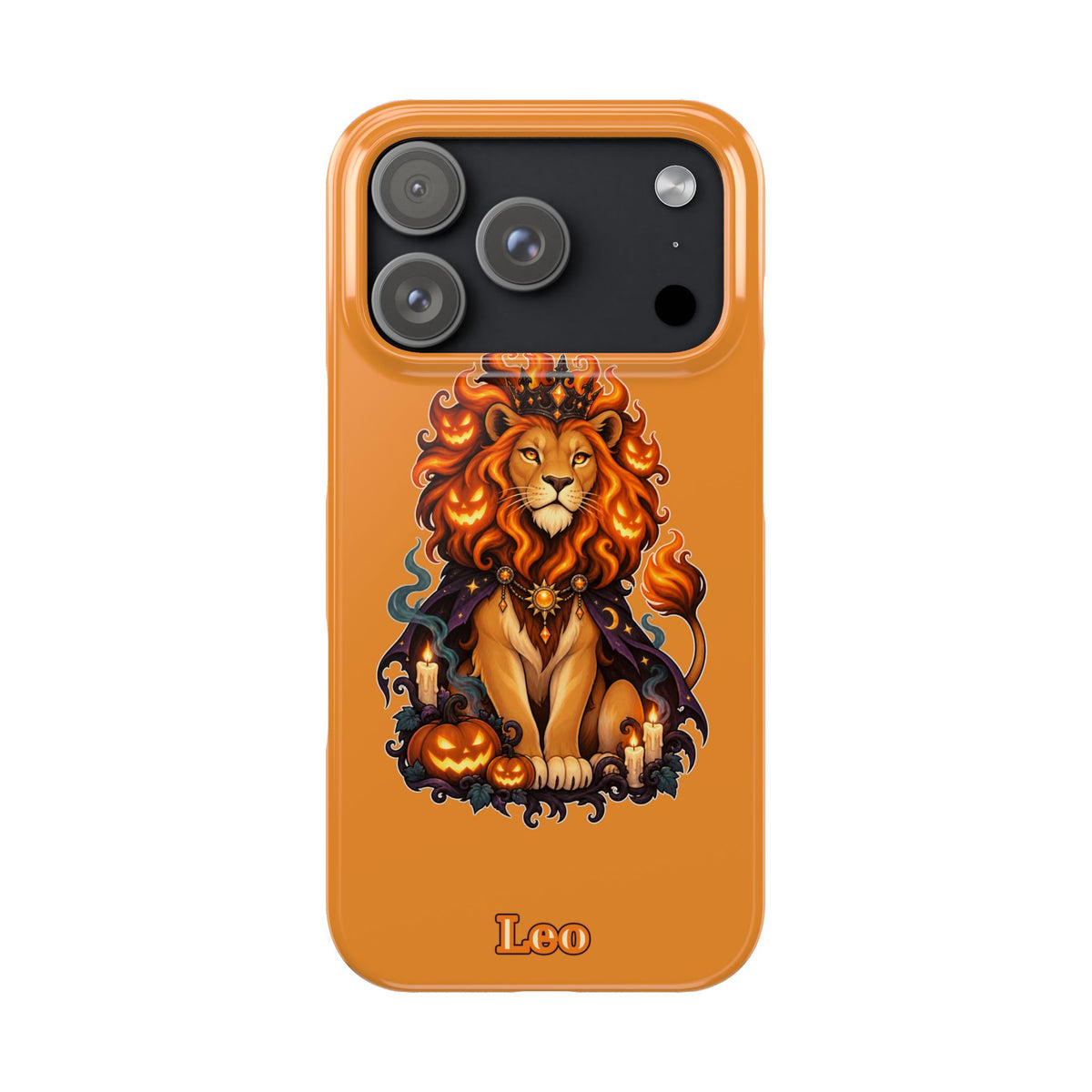 Leo Halloween Slim Phone Case — Orange Zodiac Lion Phone Cover