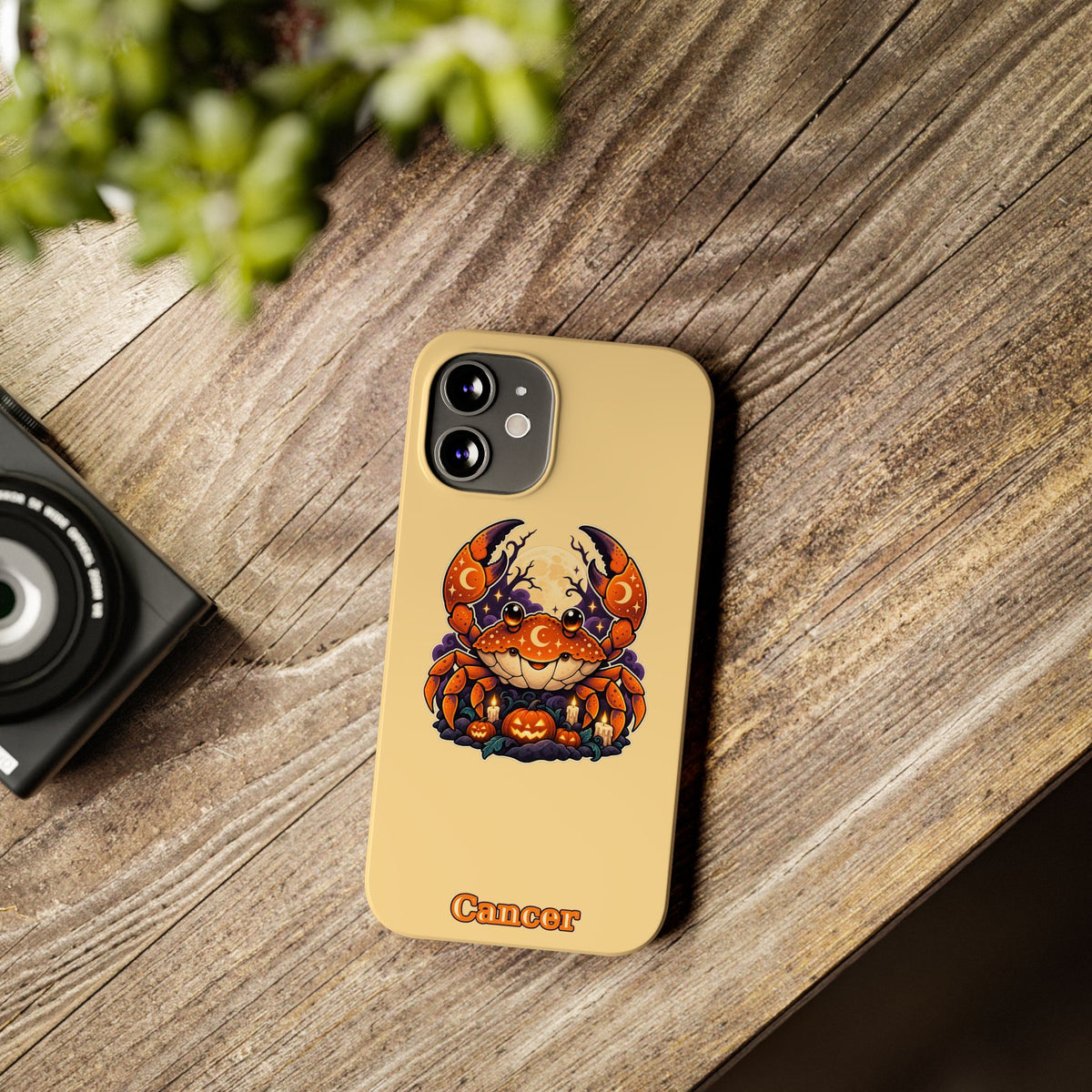 Cancer Zodiac Slim Phone Case — Halloween Pumpkin Crab