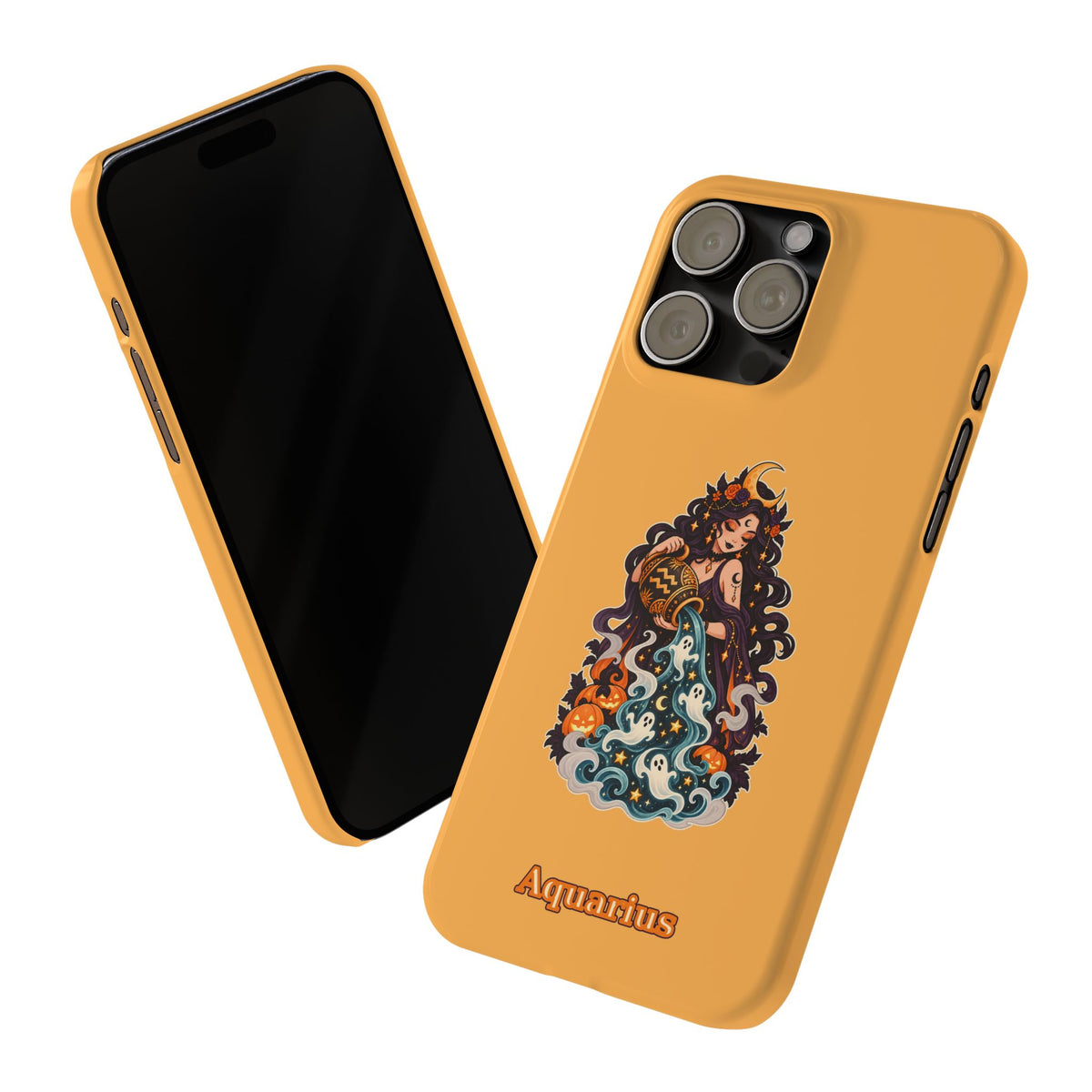 Aquarius Zodiac Slim Phone Case — Water-Bearer Halloween Astrology Design