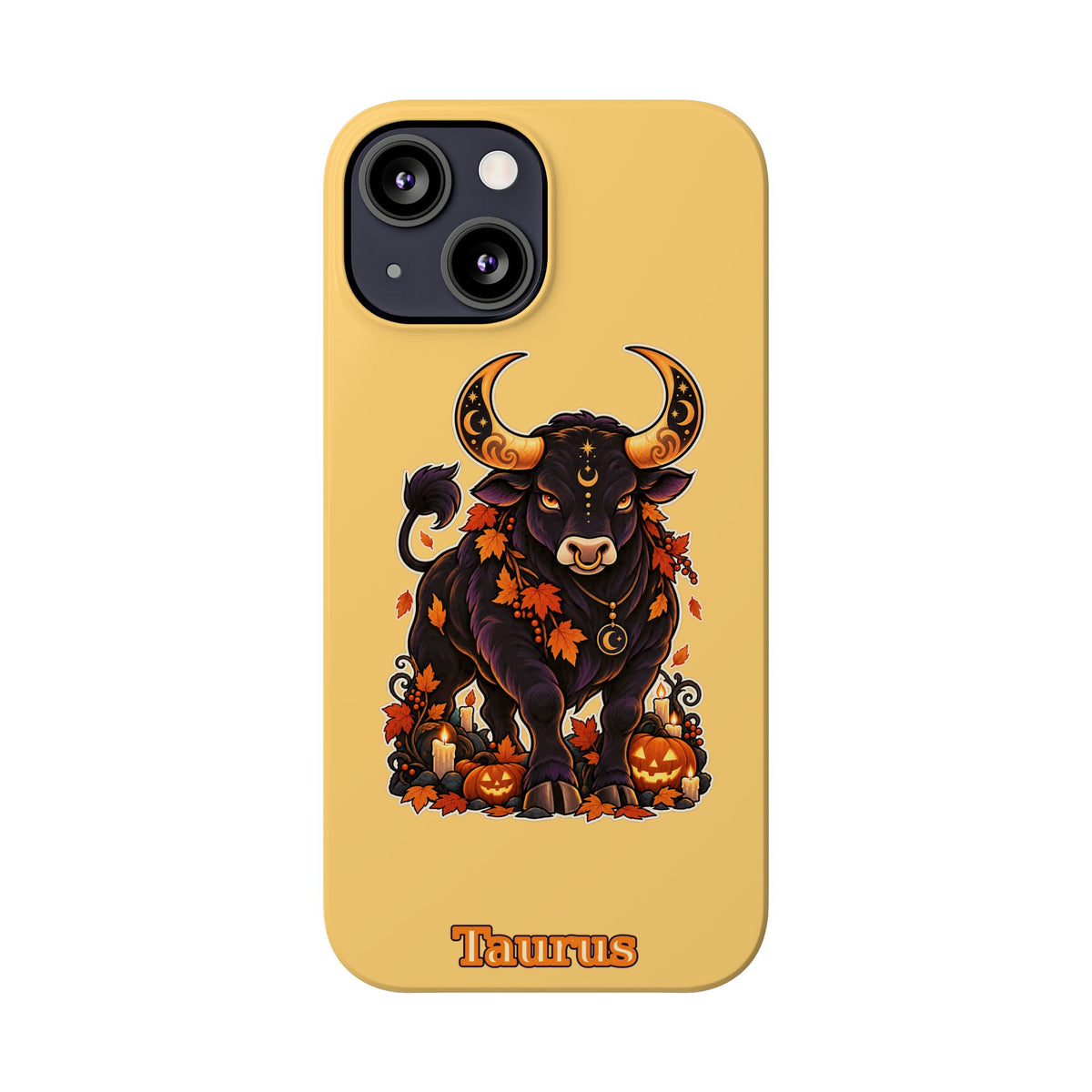 Taurus Slim Phone Case — Autumn Halloween Zodiac Bull Design