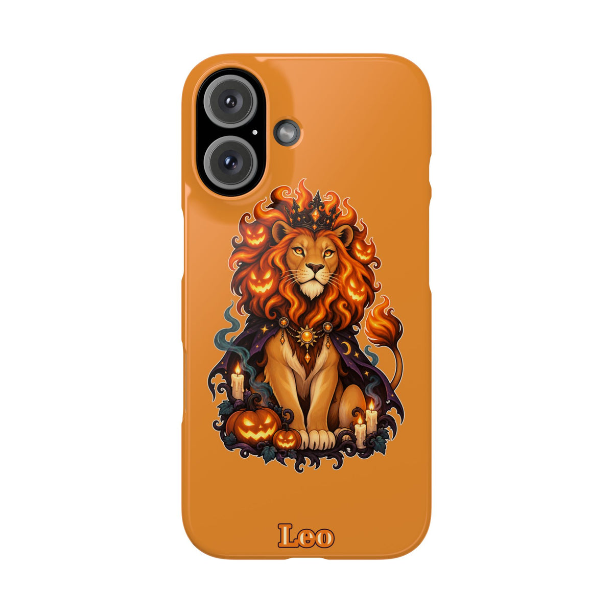 Leo Halloween Slim Phone Case — Orange Zodiac Lion Phone Cover