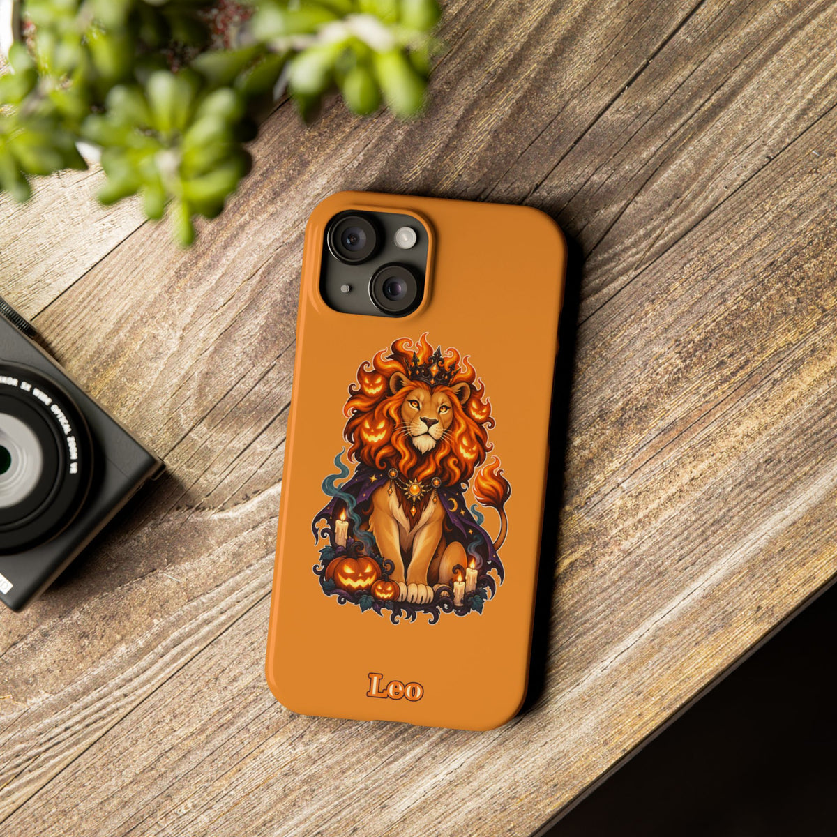 Leo Halloween Slim Phone Case — Orange Zodiac Lion Phone Cover