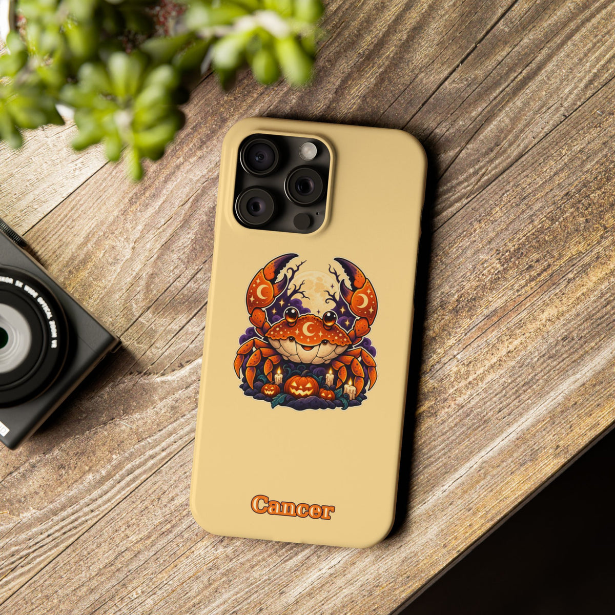 Cancer Zodiac Slim Phone Case — Halloween Pumpkin Crab