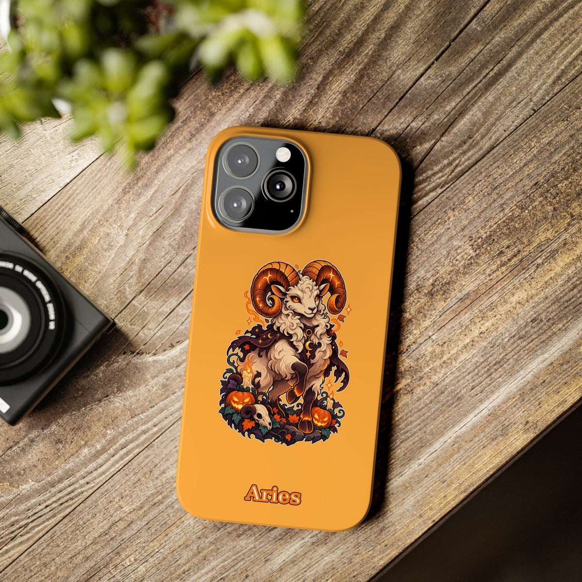 Aries Halloween Slim Phone Case — Ram Pumpkin Zodiac Phone Case