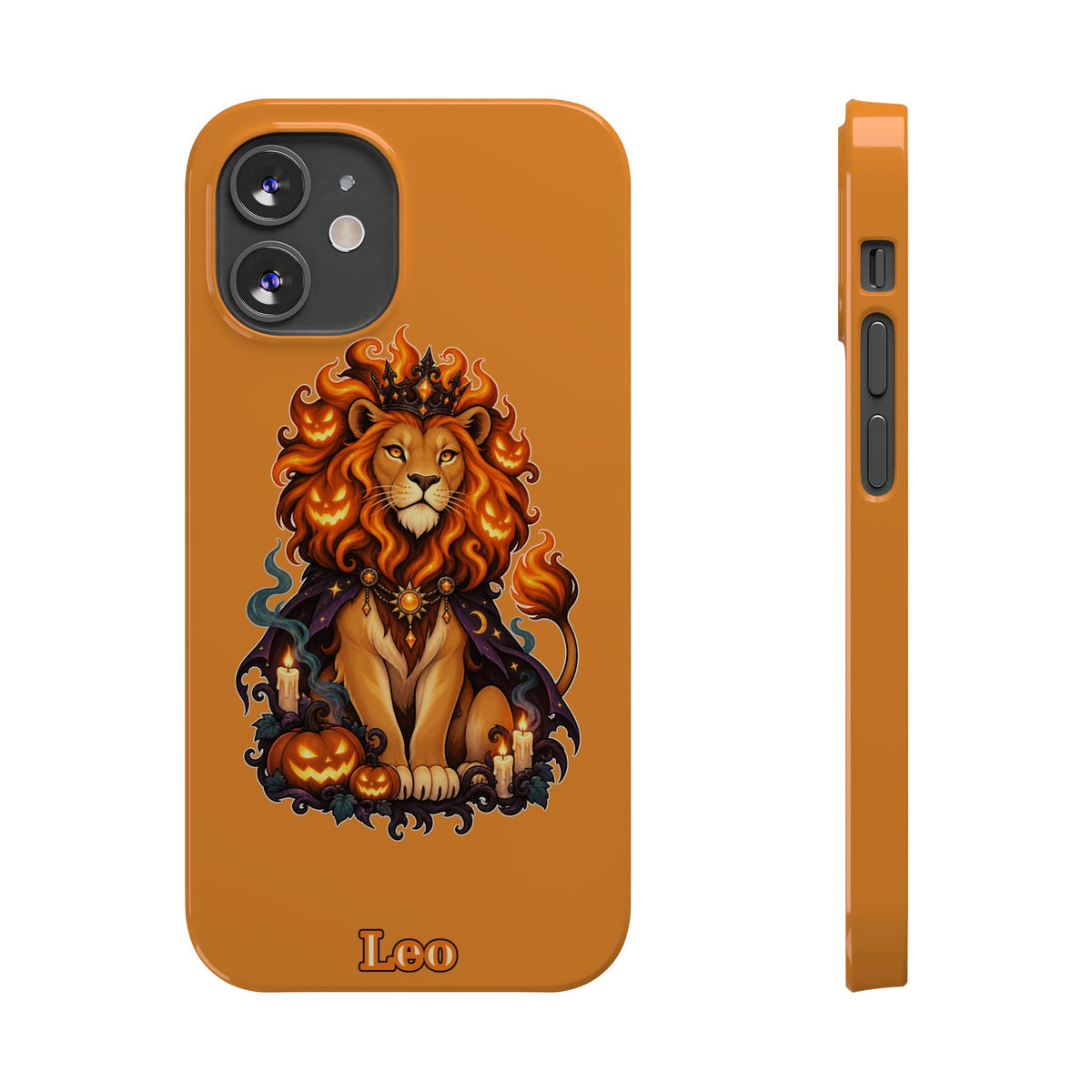 Leo Halloween Slim Phone Case — Orange Zodiac Lion Phone Cover