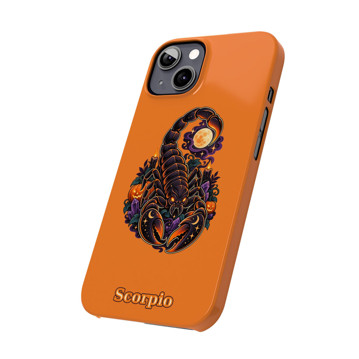 Scorpio Slim Phone Case — Halloween Orange Zodiac Scorpion Design