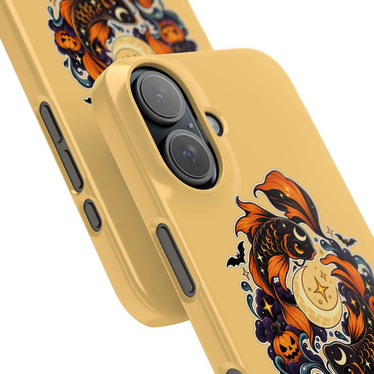 Pisces Koi Moon Slim Phone Case — Halloween Zodiac Fish Design