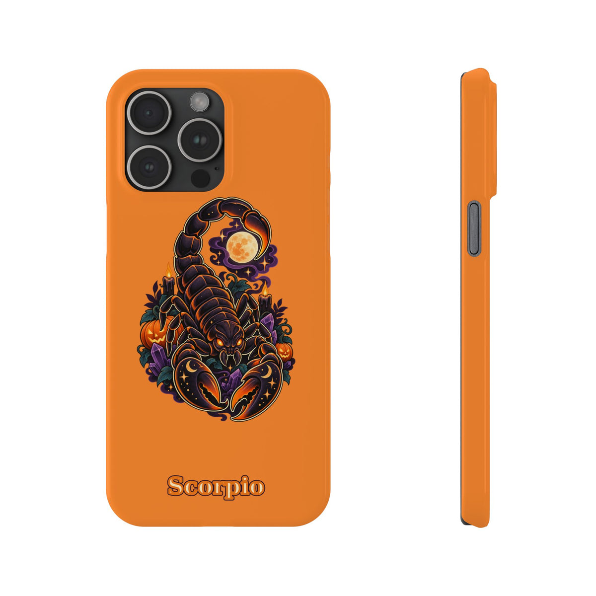 Scorpio Halloween Slim Phone Case — Orange Zodiac Scorpion Design