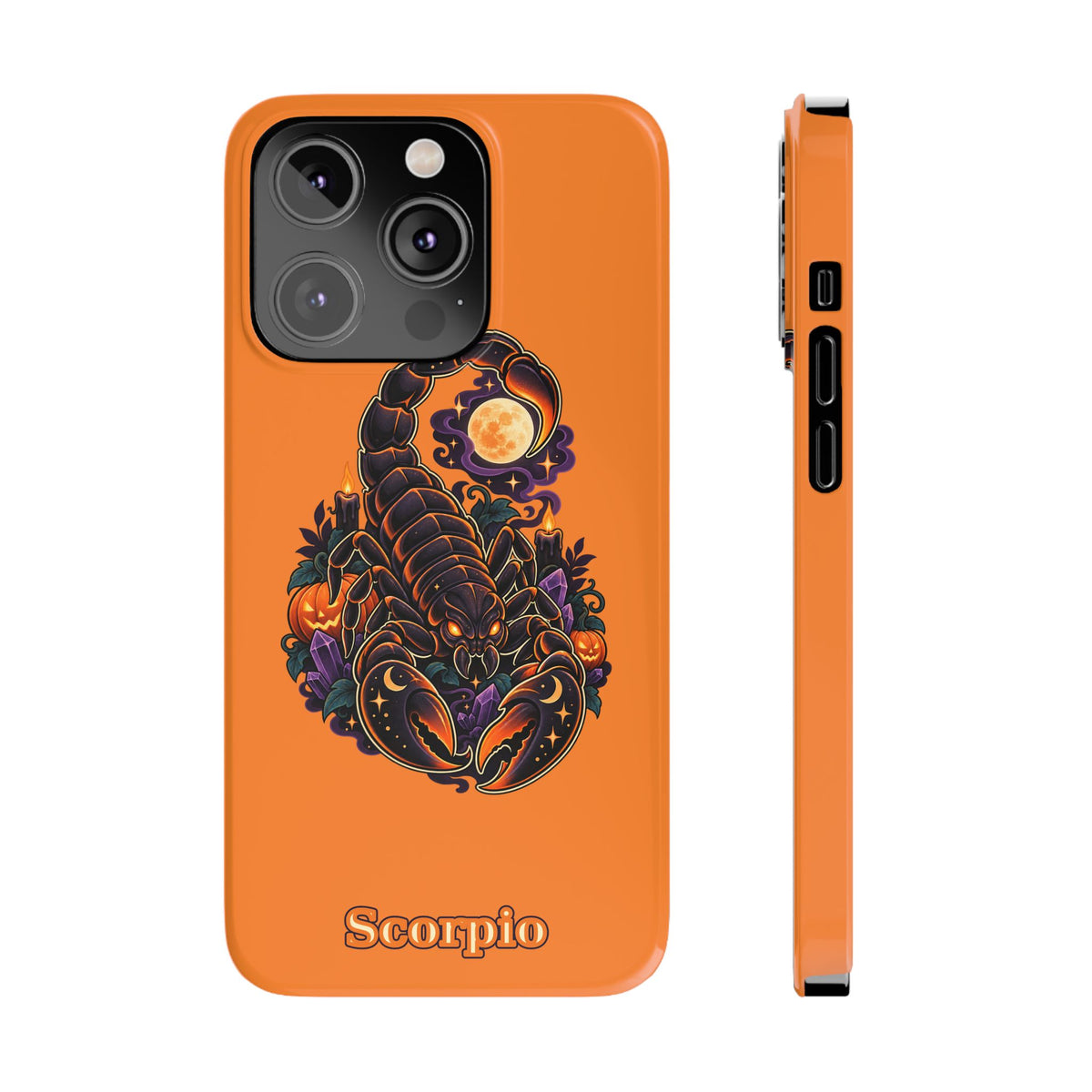 Scorpio Slim Phone Case – Halloween Orange Scorpion Zodiac Design