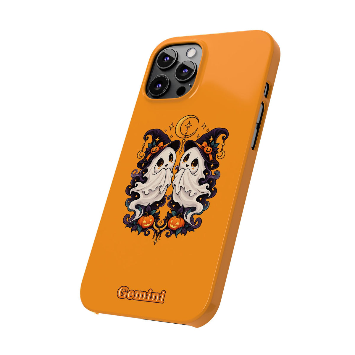 Gemini Halloween Slim Phone Case — Cute Twin Ghost Zodiac Design