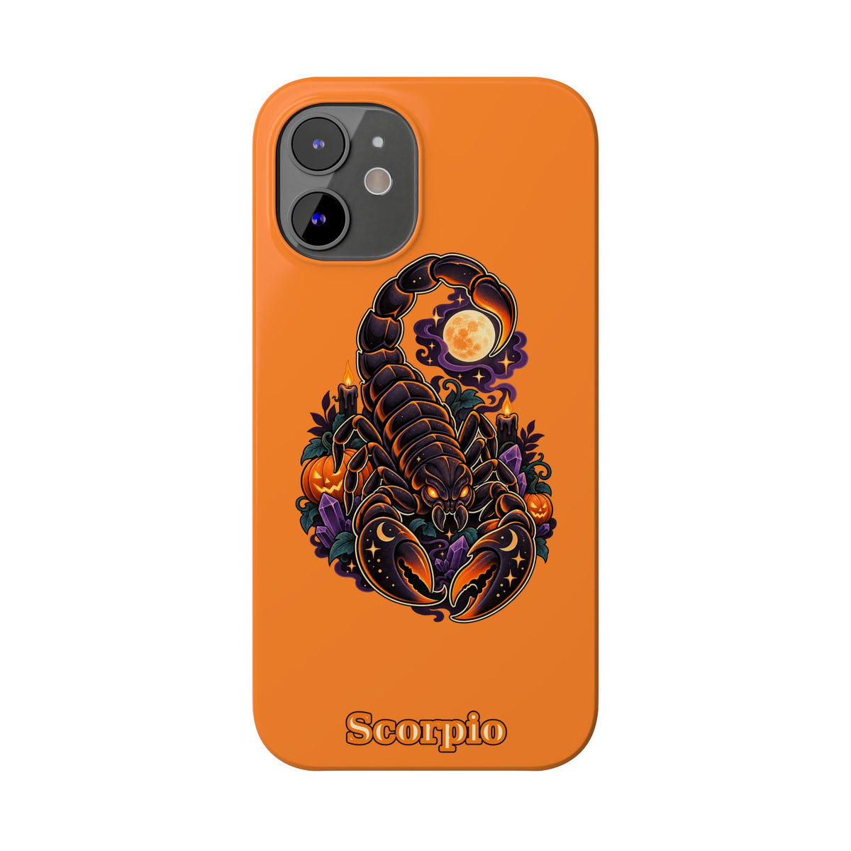 Scorpio Slim Phone Case – Halloween Orange Scorpion Zodiac Design
