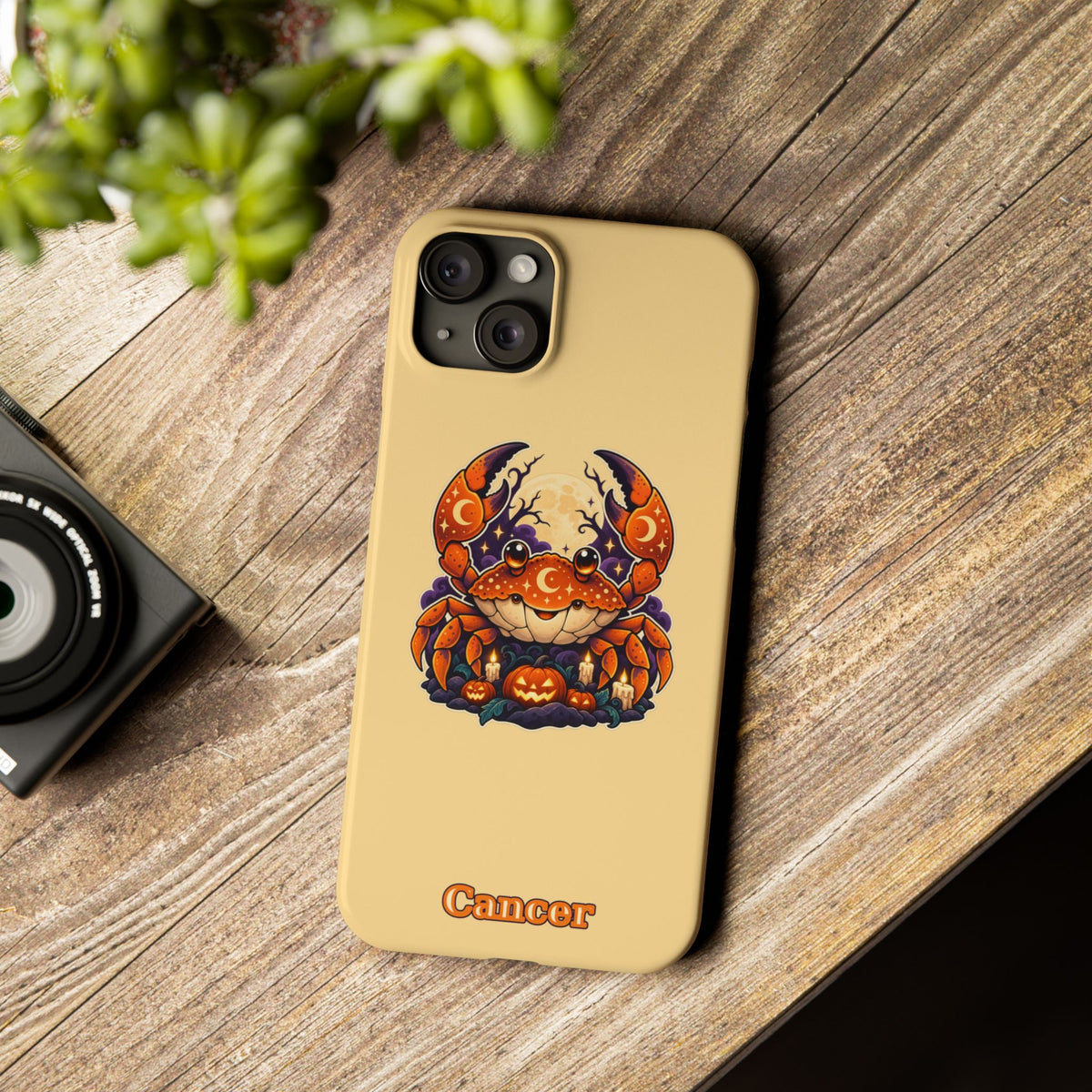 Cancer Zodiac Slim Phone Case — Halloween Pumpkin Crab