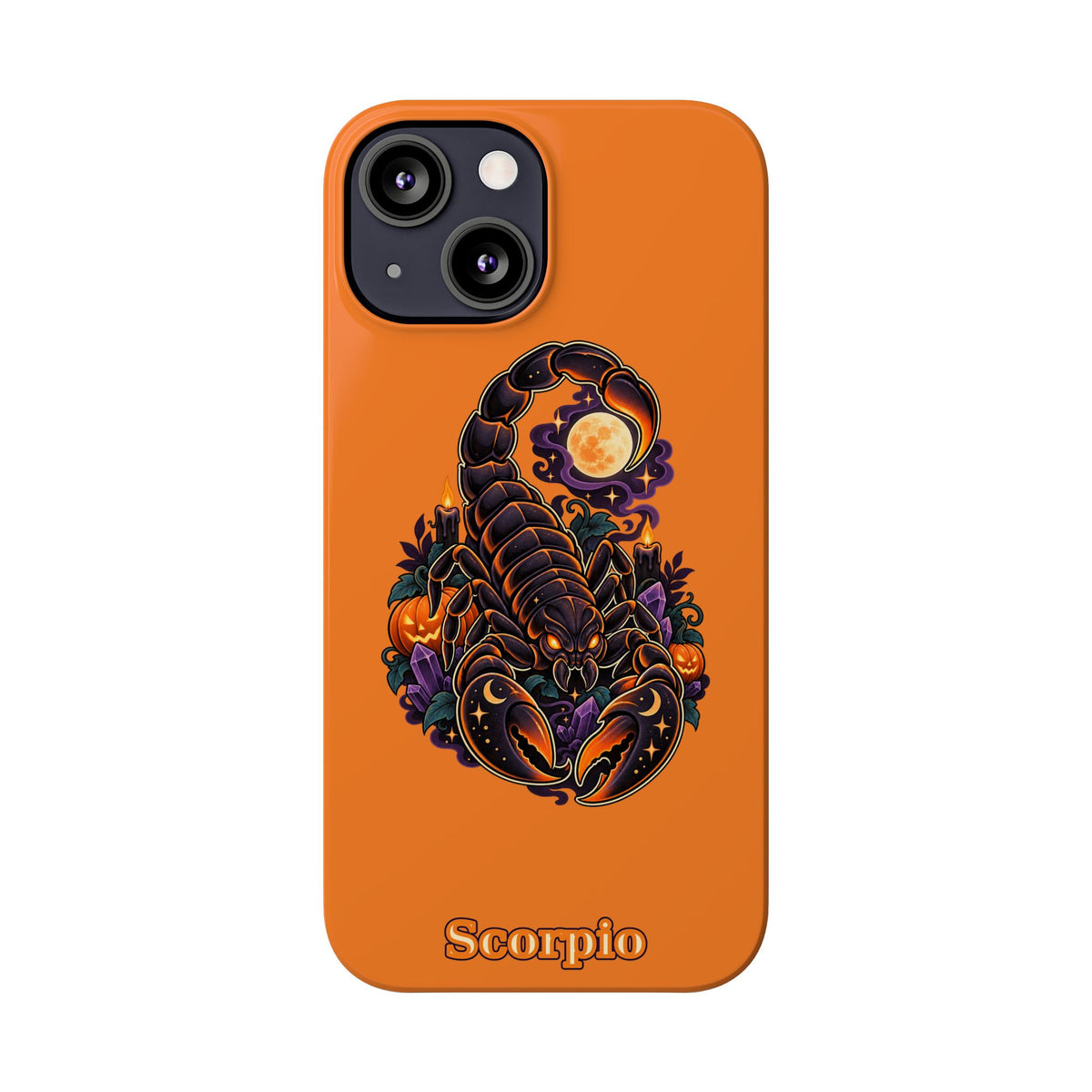 Scorpio Slim Phone Case — Halloween Orange Zodiac Scorpion Design