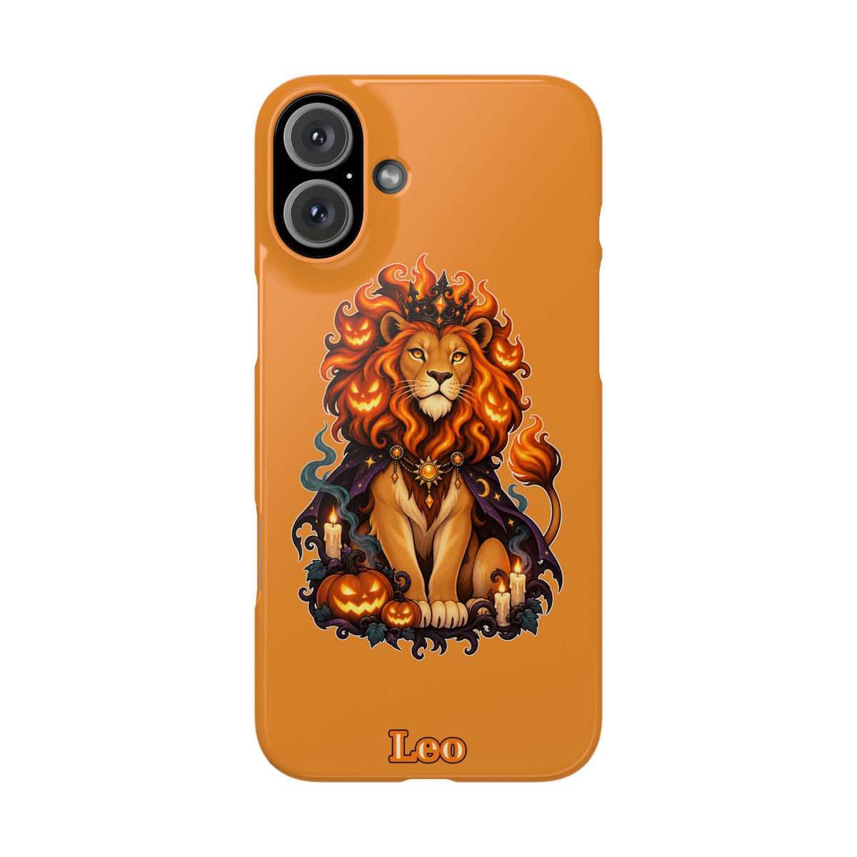 Leo Halloween Slim Phone Case — Orange Zodiac Lion Phone Cover