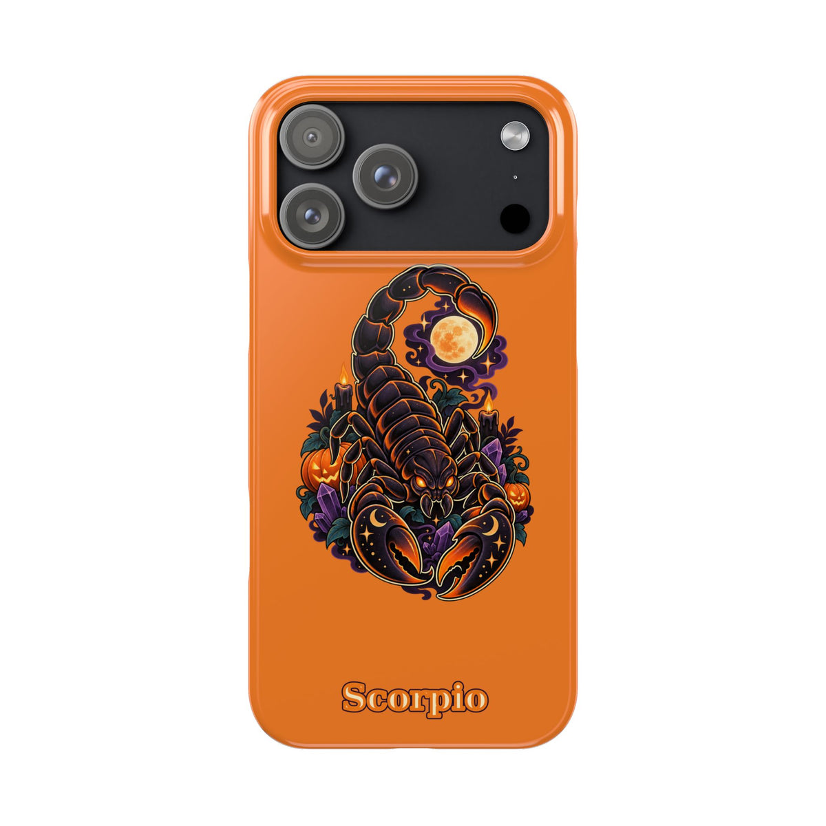 Scorpio Slim Phone Case — Halloween Orange Zodiac Scorpion Design