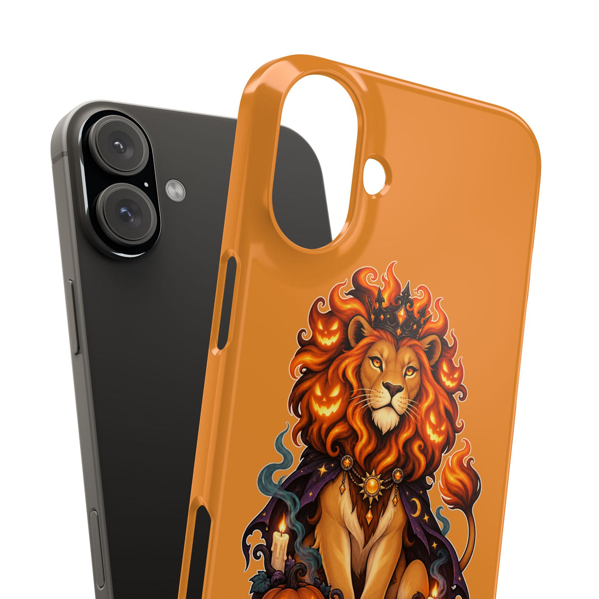 Leo Halloween Slim Phone Case — Orange Zodiac Lion Phone Cover