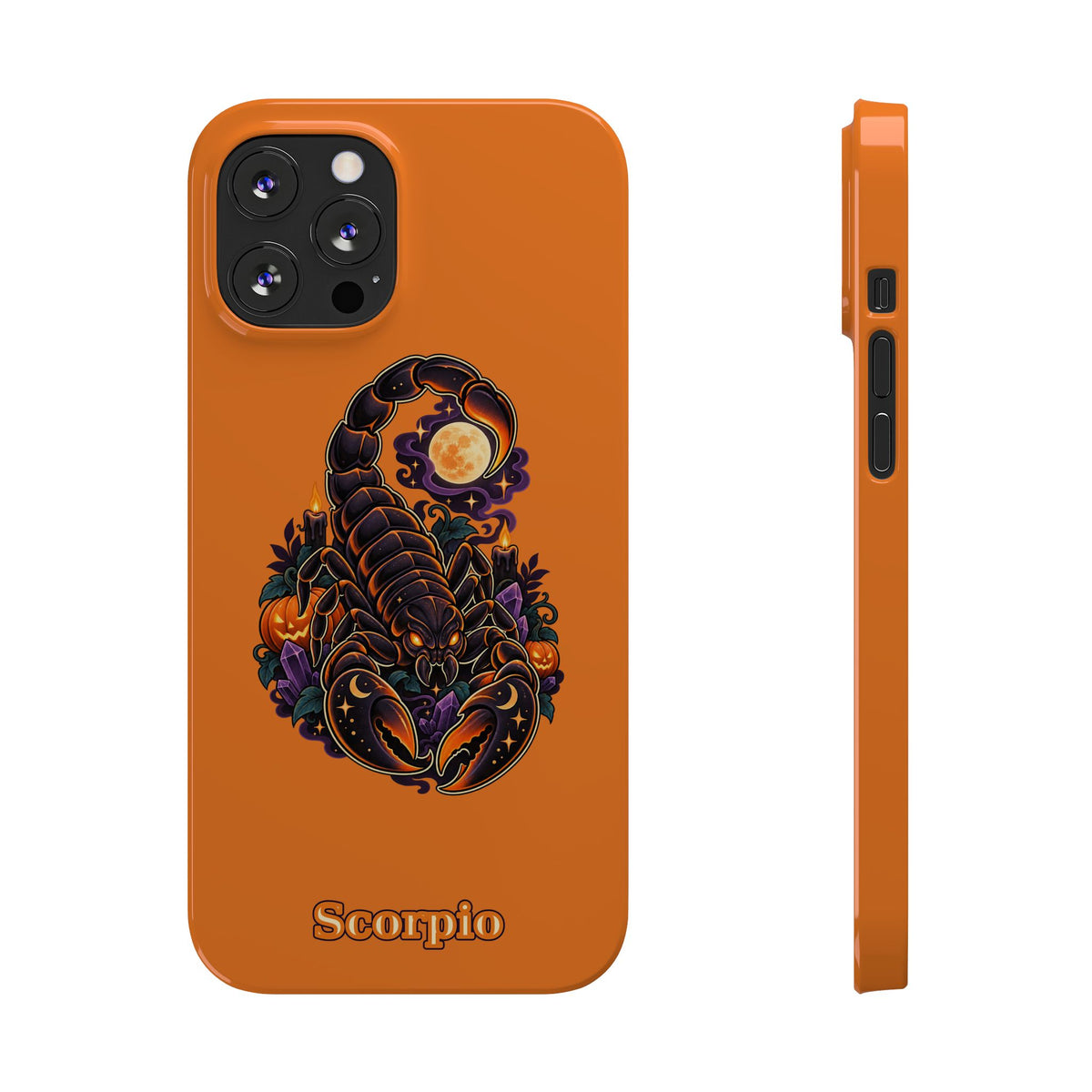 Scorpio Slim Phone Case — Halloween Orange Zodiac Scorpion Design