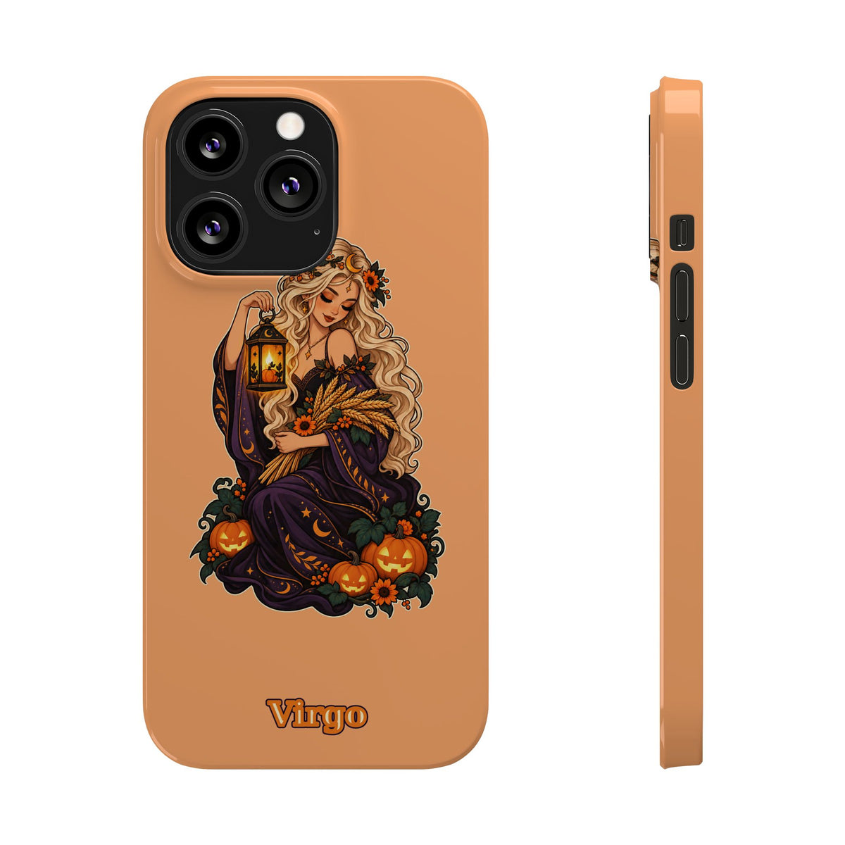 Virgo Zodiac Slim Phone Case — Autumn Harvest Witch Design