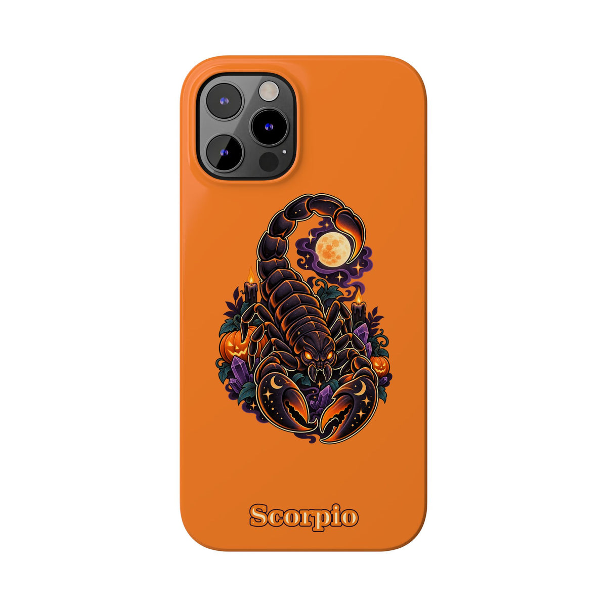 Scorpio Slim Phone Case — Halloween Orange Zodiac Scorpion Design