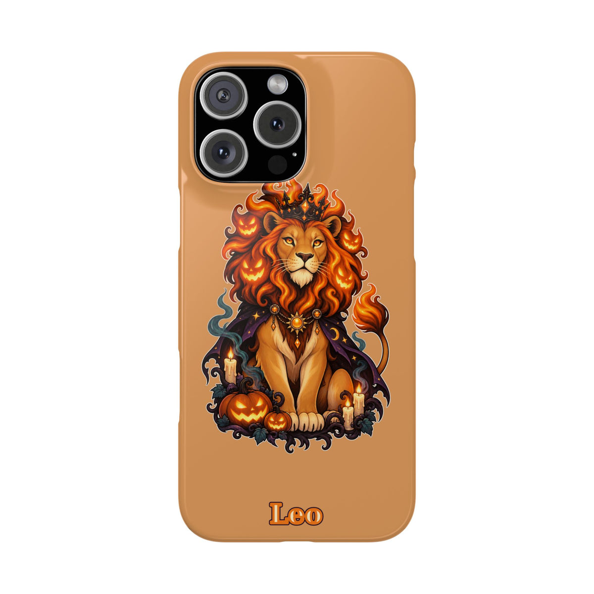 Leo Zodiac Slim Phone Case — Halloween Lion Astrology Design