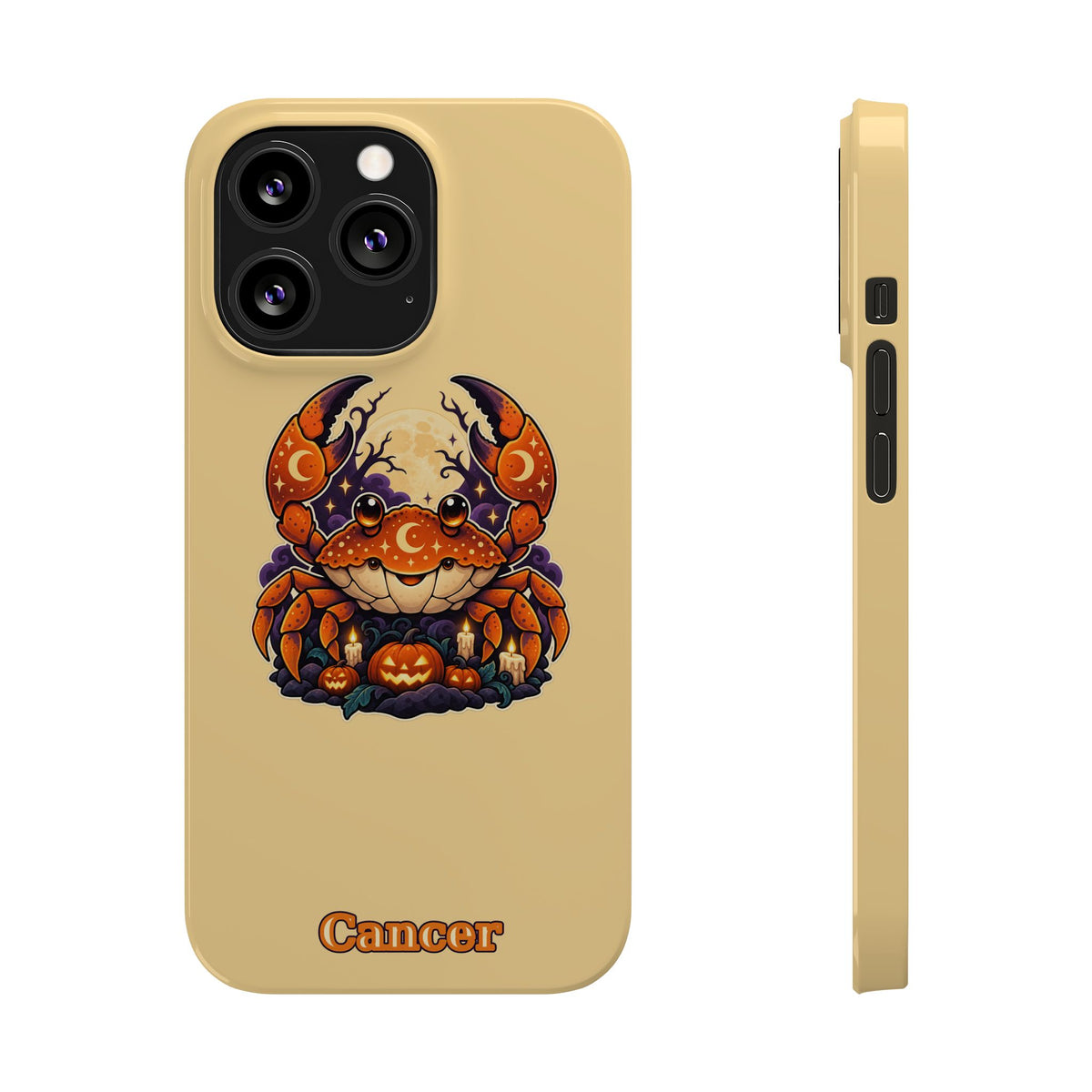 Cancer Zodiac Slim Phone Case — Halloween Pumpkin Crab