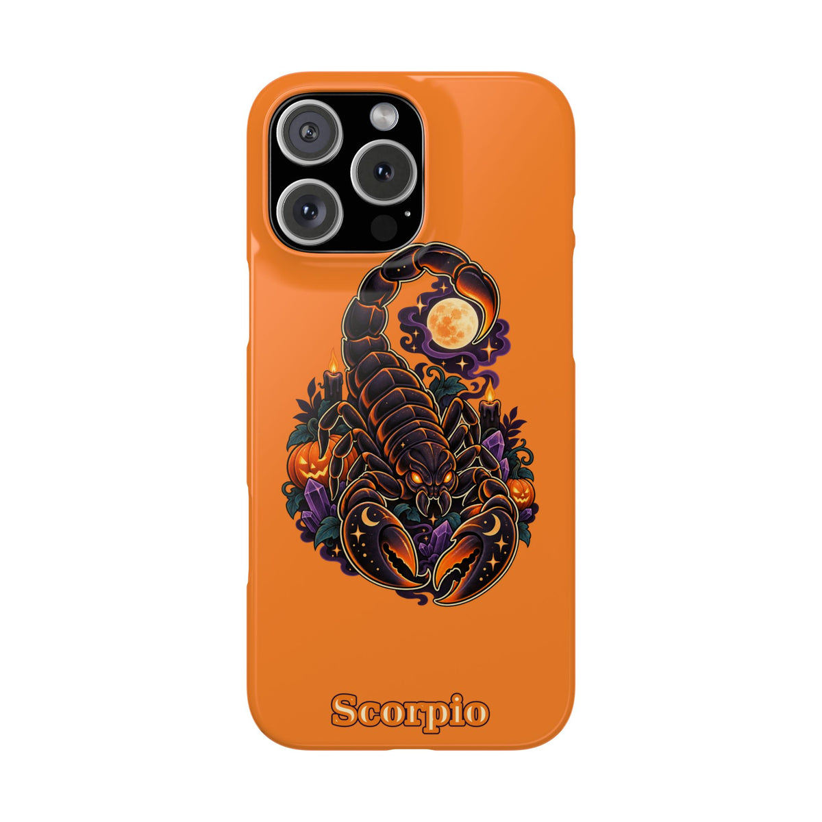 Scorpio Slim Phone Case – Halloween Orange Scorpion Zodiac Design