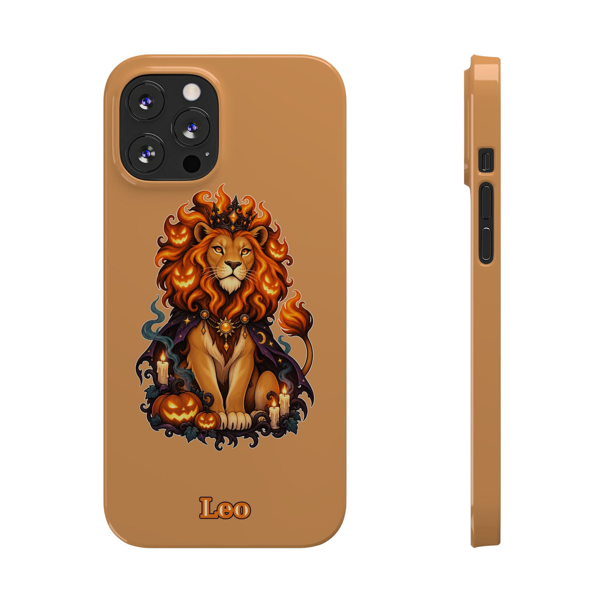 Leo Zodiac Slim Phone Case — Halloween Lion Astrology Design