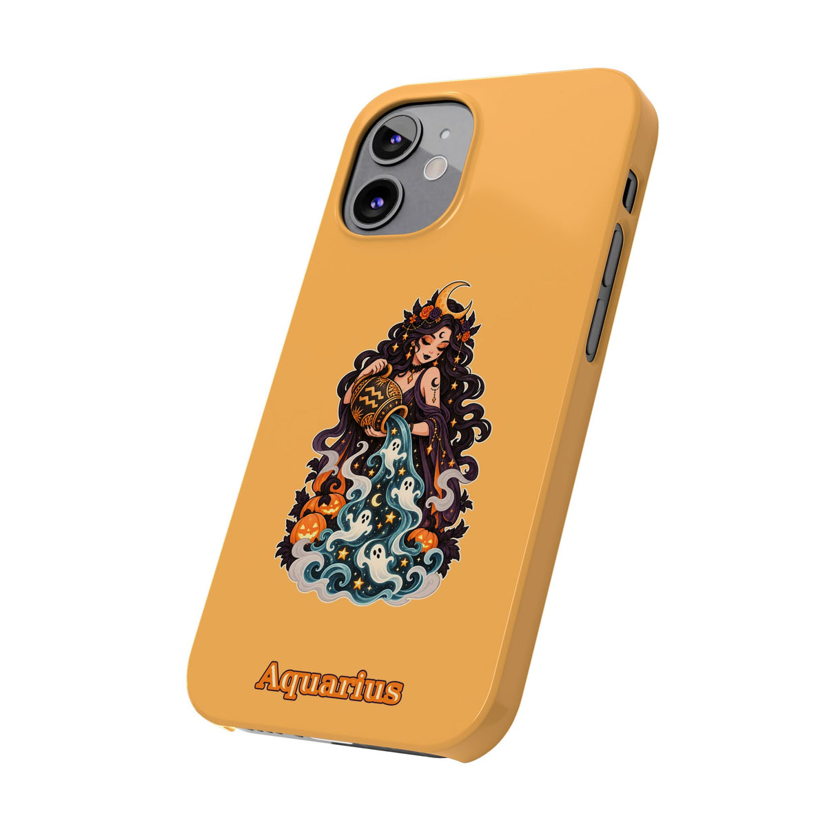 Aquarius Zodiac Slim Phone Case — Water-Bearer Halloween Astrology Design