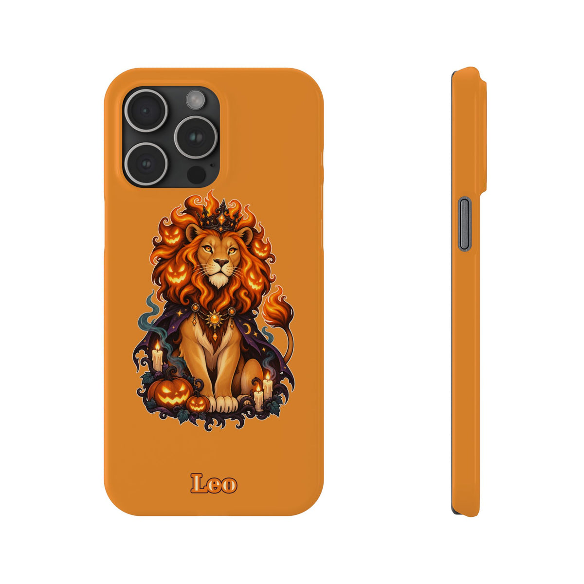 Leo Halloween Slim Phone Case — Orange Zodiac Lion Phone Cover