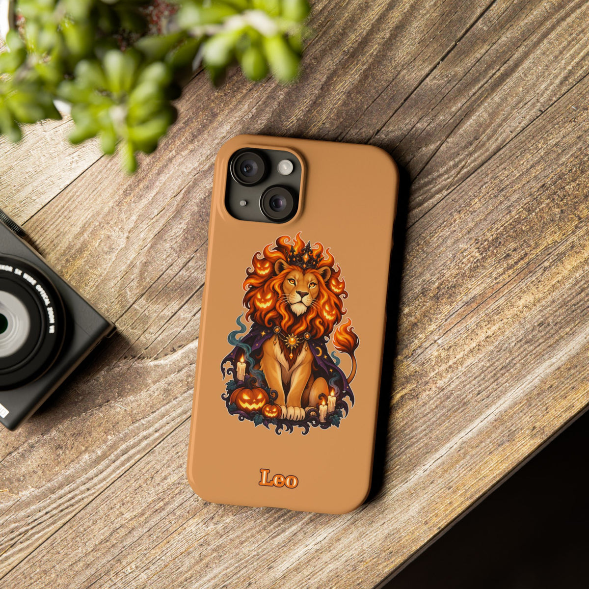 Leo Zodiac Slim Phone Case — Halloween Lion Astrology Design