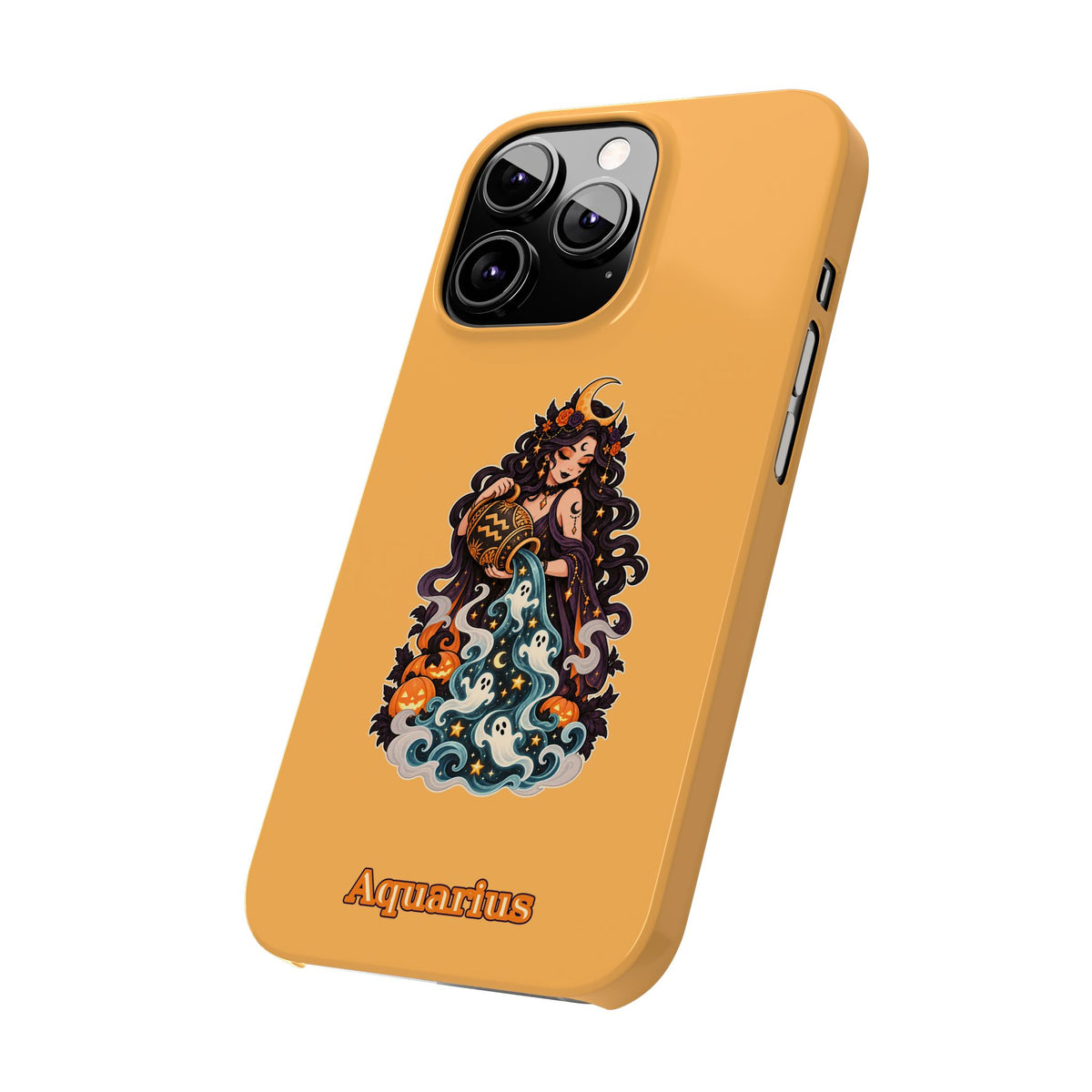 Aquarius Zodiac Slim Phone Case — Water-Bearer Halloween Astrology Design