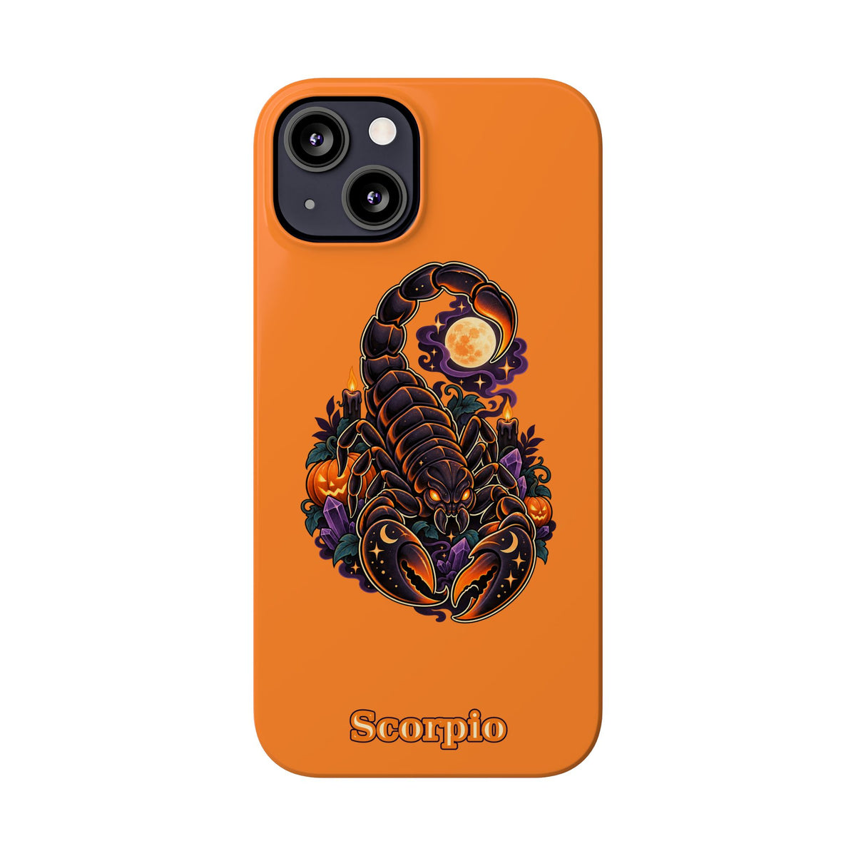 Scorpio Slim Phone Case – Halloween Orange Scorpion Zodiac Design