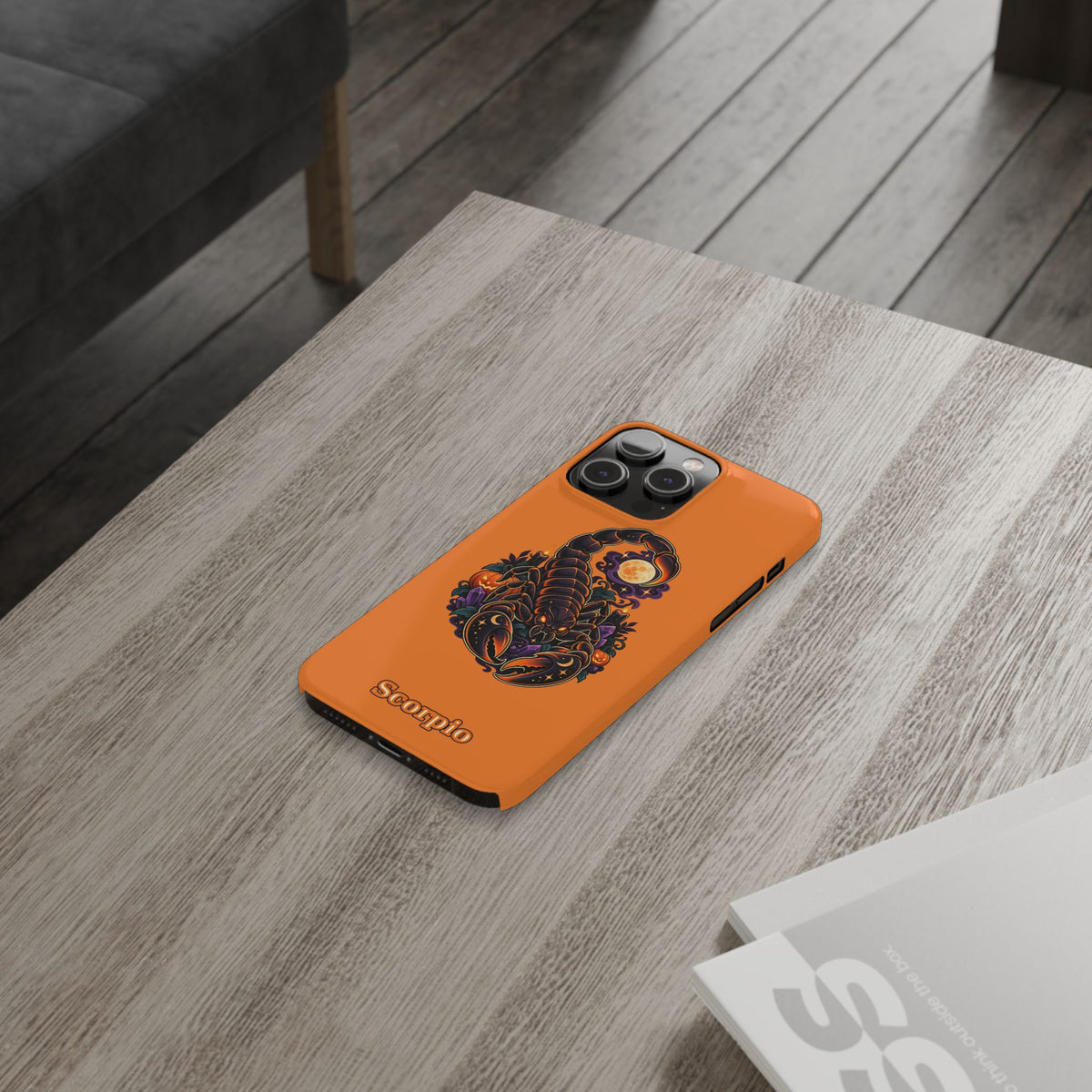 Scorpio Slim Phone Case – Halloween Orange Scorpion Zodiac Design